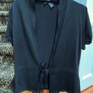 White House Black Market dressy cardigan. Open w tie front waist.